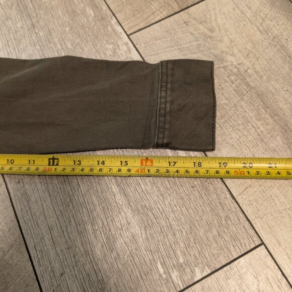 Charter Club Olive Green Cotton Stretch Denim Jacket Utility Chic Size S - Picture 10 of 11
